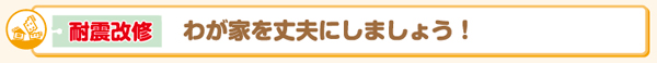耐震改修 わが家を丈夫にしましょう!