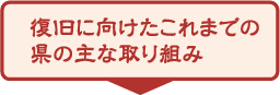 復旧に向けたこれまでの県の主な取り組み
