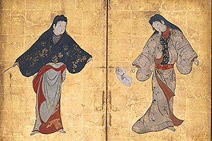 重要文化財「舞踊図」部分（第1・2扇）（17世紀）京都市蔵
