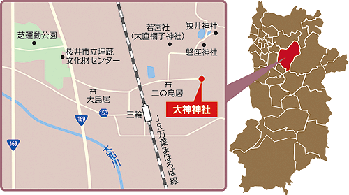大神神社の周辺地図