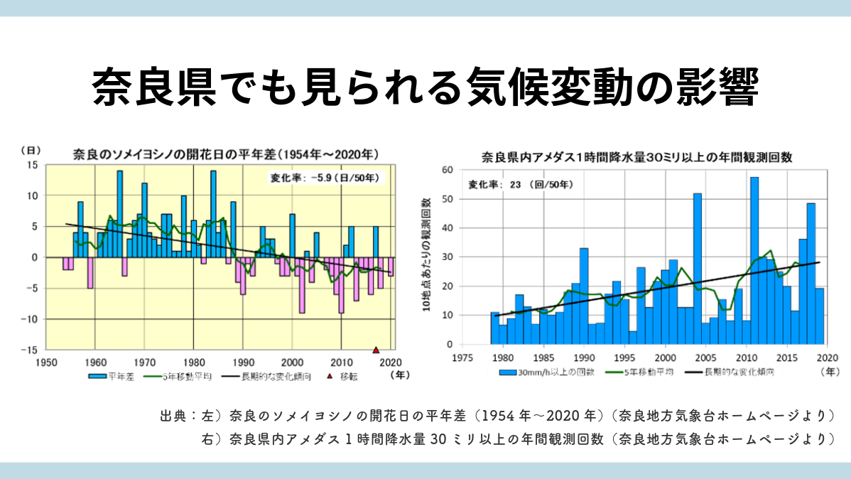 奈良県でも見られる気候変動の影響