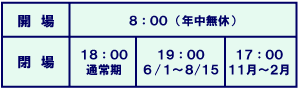 開場及び閉場時間