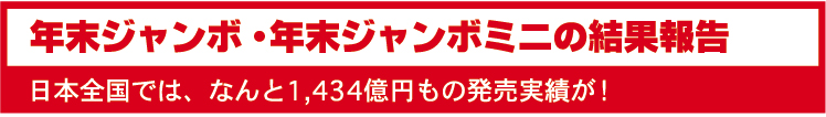 年末ジャンボ・年末ジャンボミニの結果報告
日本全国では、なんと1,434億円もの発売実績が！