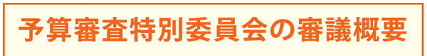 予算審査特別委員会の審議概要