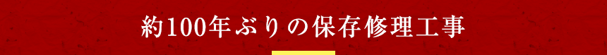 約100年ぶりの保存修理工事