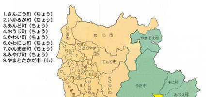奈良県の地図1