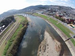 大和川　三郷町　ドローン空撮