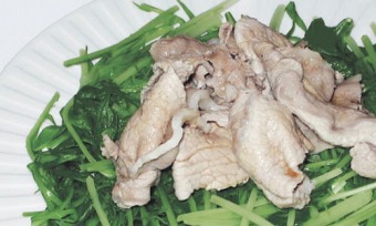 みずなと豚肉の冷しゃぶ
