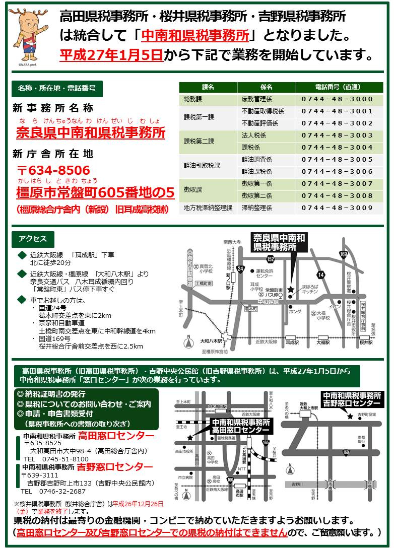 県税事務所移転チラシ