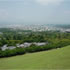 奈良公園と奈良盆地が眺望できる若草山中腹の画像