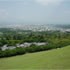 奈良公園と奈良盆地が眺望できる若草山中腹の画像