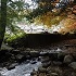 明日香稲渕の集落を望む飛鳥川の飛び石の画像