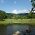 三社池から望む春日野園地と若草山・春日山の画像