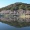 桜の花を纏った耳成山の姿を映す古池