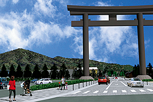 桜井市・大神神社参道周辺地区参道の整備イメージ（平成30年2月時点）