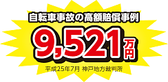 自転車事故の高額賠償事例 9,521万円