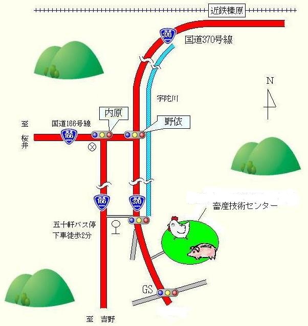 畜産技術センター周辺地図