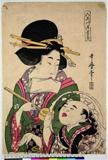 二代喜多川歌麿「六玉川月眉墨」文化年間（1804～18）公文教育研究会蔵