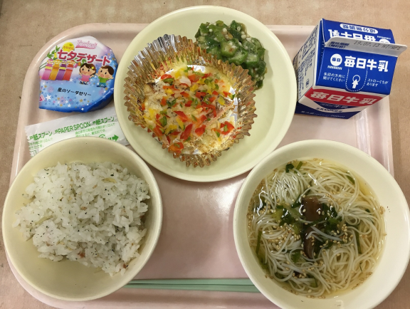 7月安堵町給食