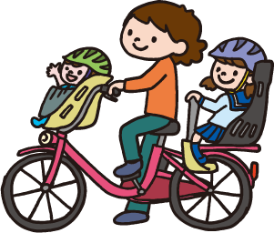 同乗用自転車イラスト