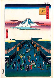 歌川広重「名所江戸百景するかてふ」