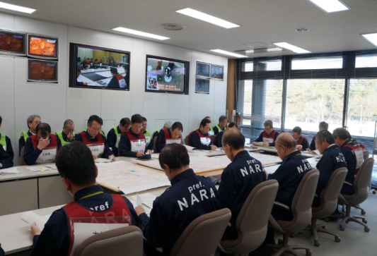 奈良県緊急対処事態対策本部運営訓練のようす