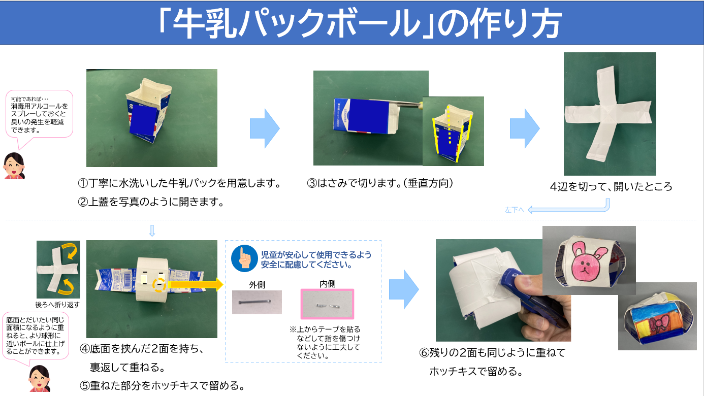 牛乳パックボールの作り方