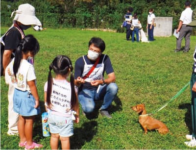 保護犬とのふれあい