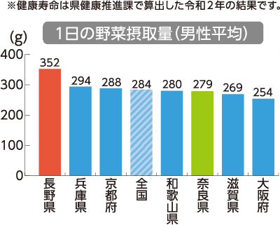 男性の1日の野菜摂取量