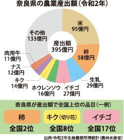 奈良県の農業産出額(令和2年)