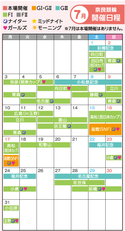 奈良競輪　6月開催日程