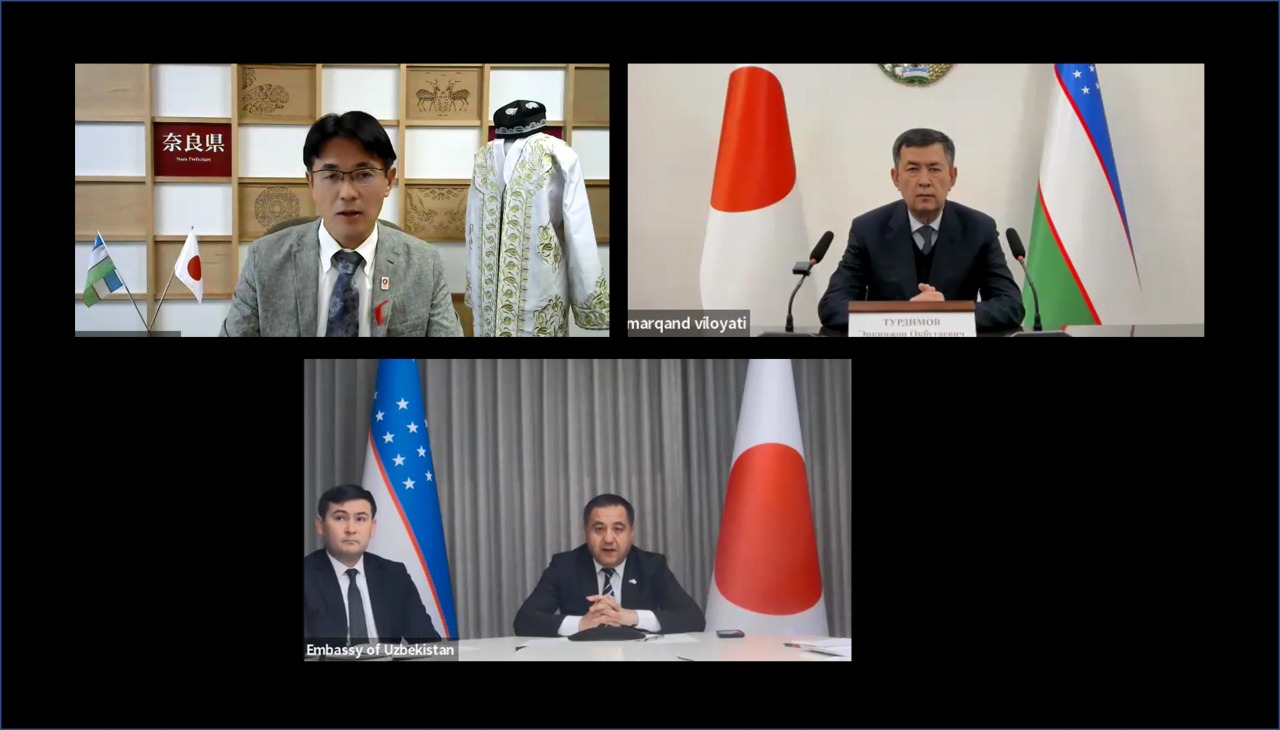 ウズベキスタン・サマルカンド州知事等とのオンライン会談