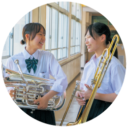 県立郡山高等学校吹奏楽部の二人