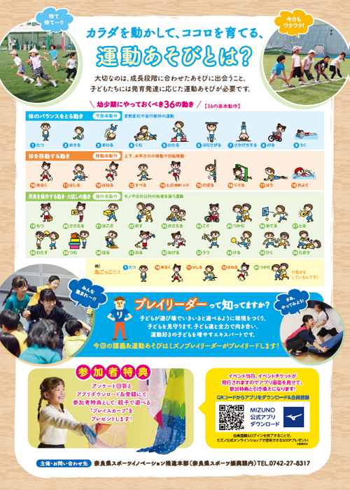 親子de運動あそびチラシ（裏）