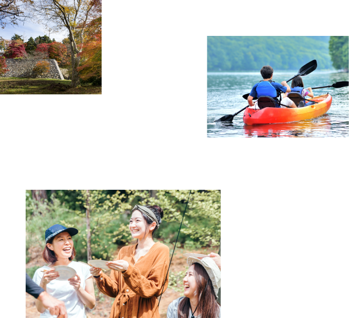 奥大和の紅葉やカヌーの写真