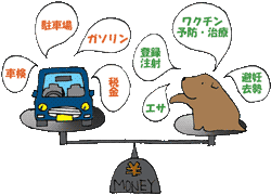 イメージ：車と子犬