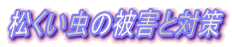 松くい虫の被害と対策