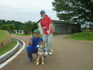 犬と一緒にポーズ!